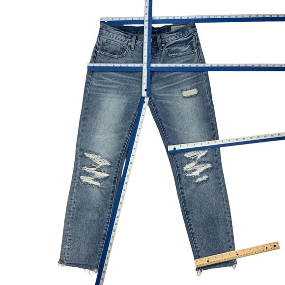 All Saints Muse Slim Destroy Jean 26 Blue Low Rise - Picture 5 of 12